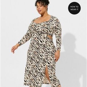 New torrid 3x maxi studio knit zebra dress